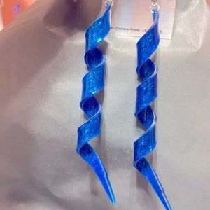 Electric Blue Twirl Earrings